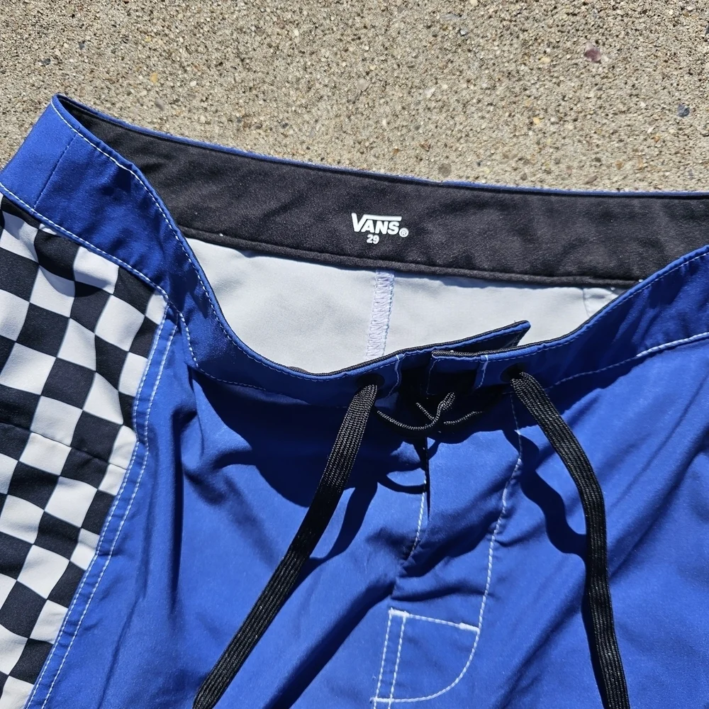 Vans Blue and Black Checkered Men's 18